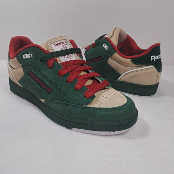 Reebok Club C Bulc Color Dark Green Oat Sneaker with Extra Laces 10.5‎ NWT - Picture 1 of 11